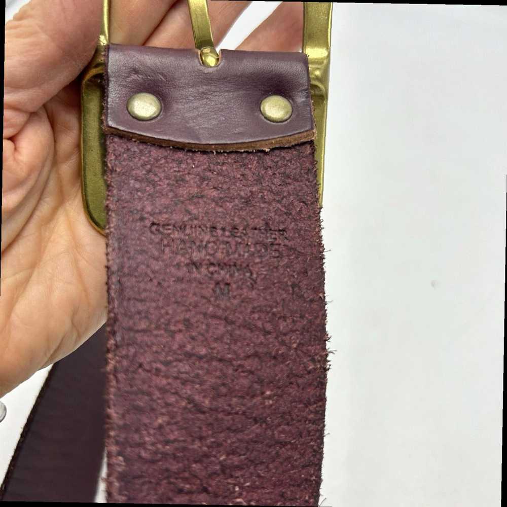 Buckle Burgundy Leather Wide 2 Inch M Women's Sta… - image 7