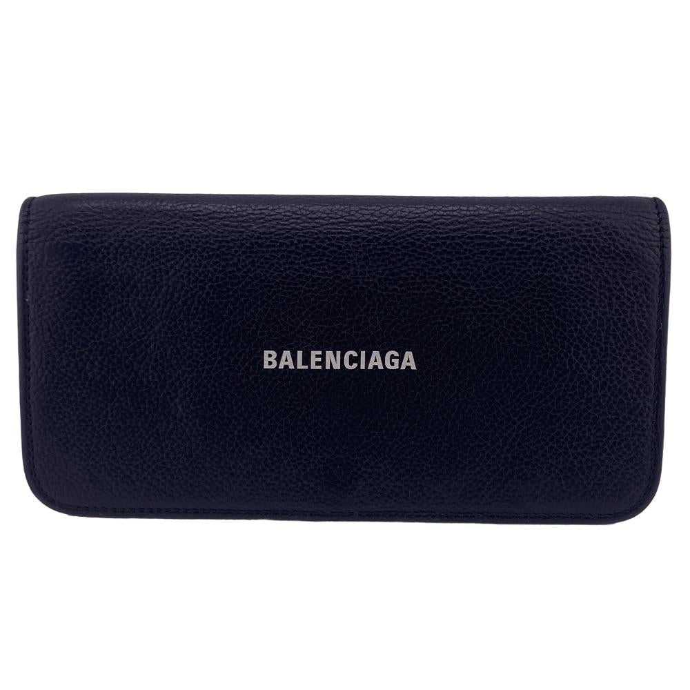 BALENCIAGA Long Wallet Purse 594289 leather black… - image 1