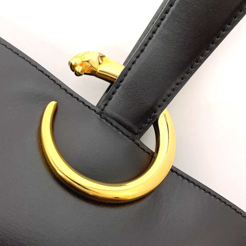 CARTIER Handbag leather black PANTHERE Women Used… - image 12