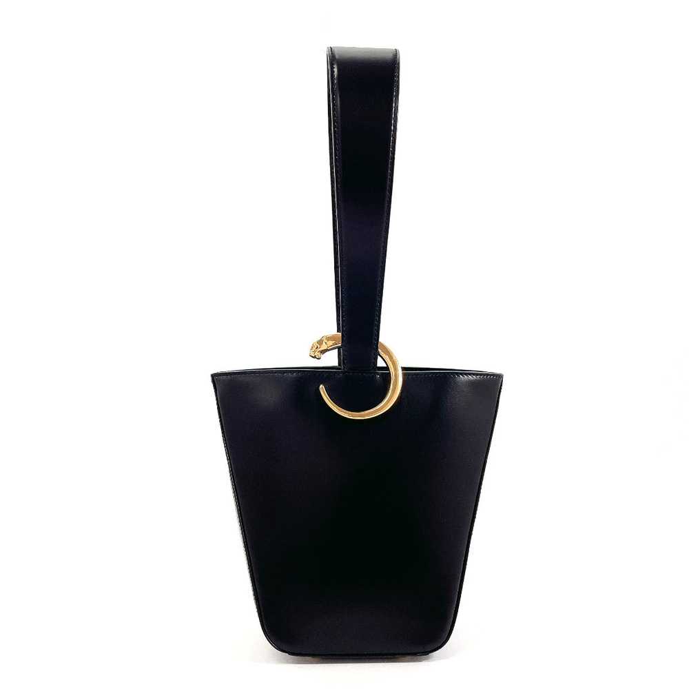 CARTIER Handbag leather black PANTHERE Women Used… - image 1