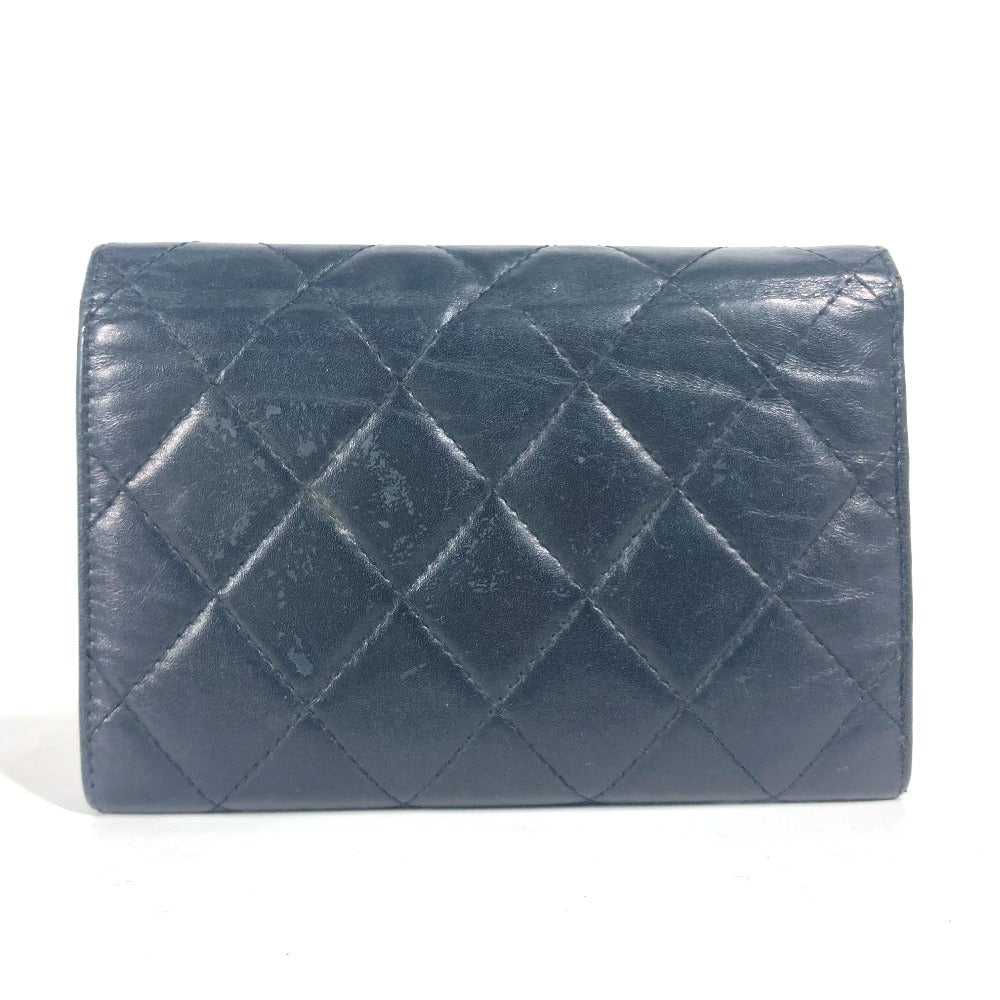 CHANEL Folded wallet leather black Cambon line CC… - image 2