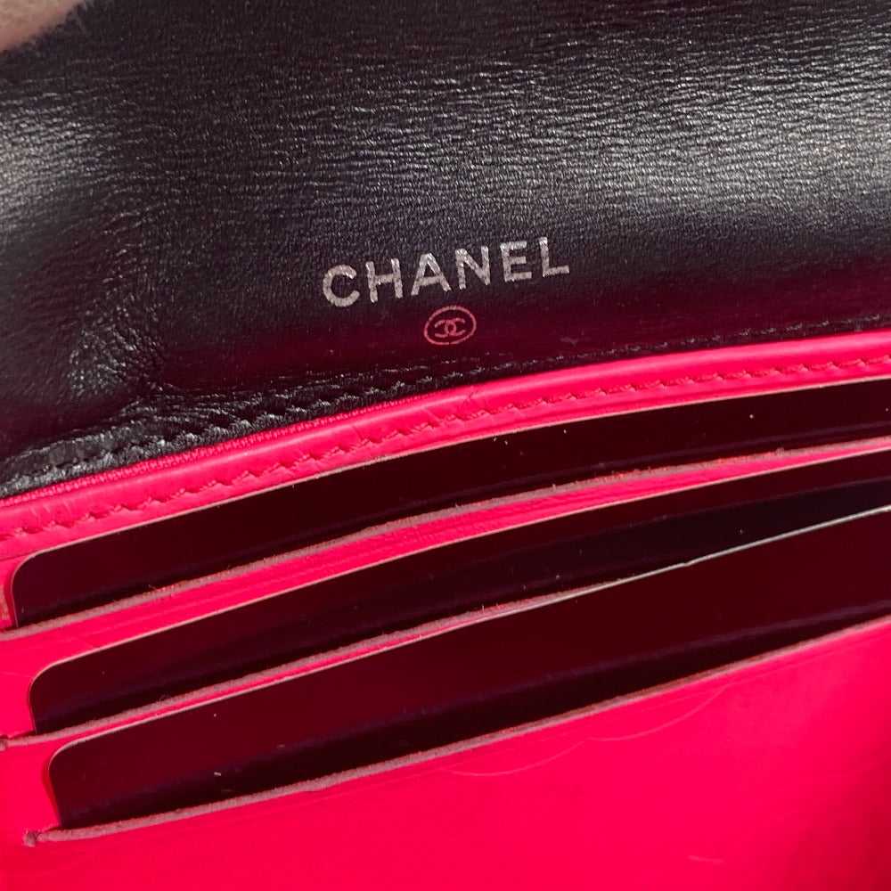 CHANEL Folded wallet leather black Cambon line CC… - image 9