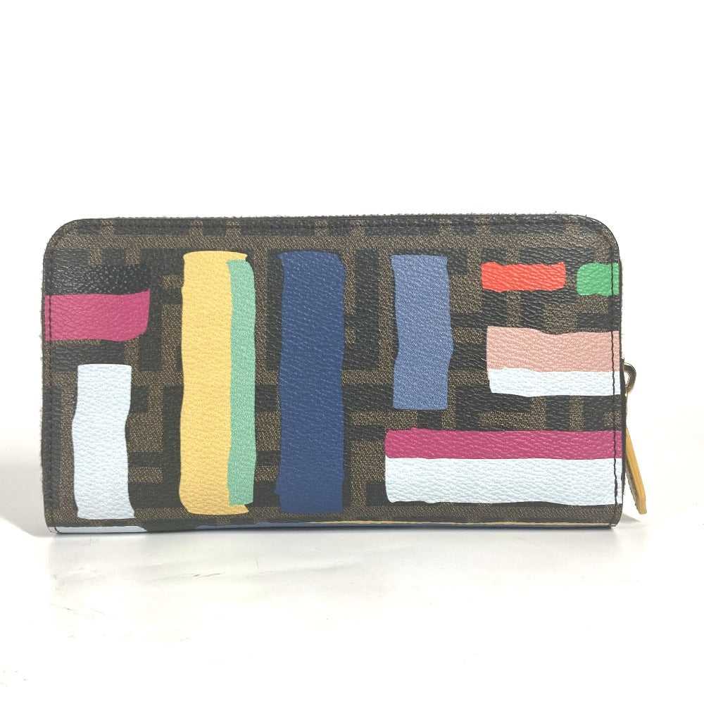 FENDI Long Wallet Purse 8M0299 PVC / Leather Brow… - image 2