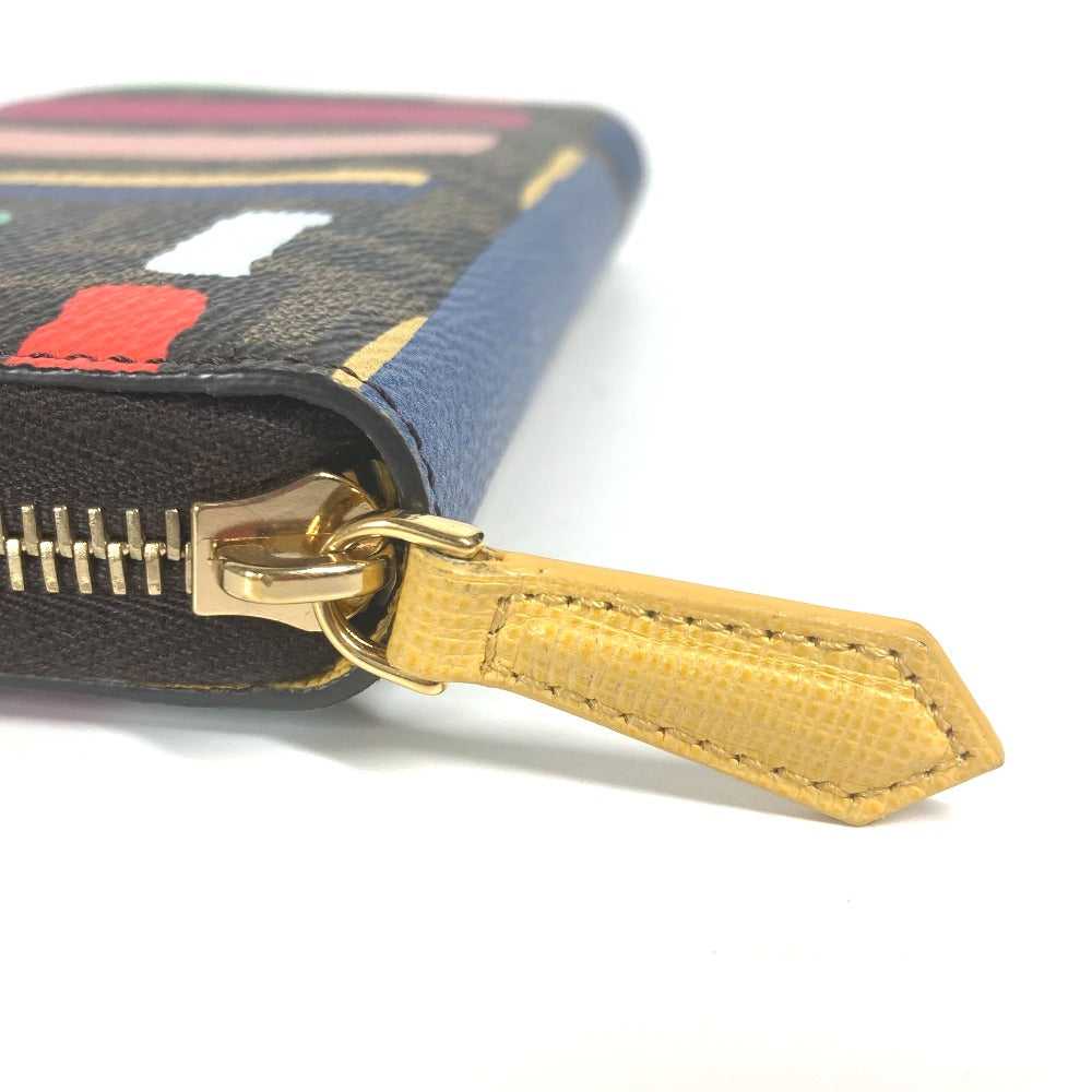 FENDI Long Wallet Purse 8M0299 PVC / Leather Brow… - image 3