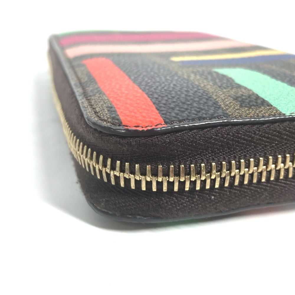 FENDI Long Wallet Purse 8M0299 PVC / Leather Brow… - image 4