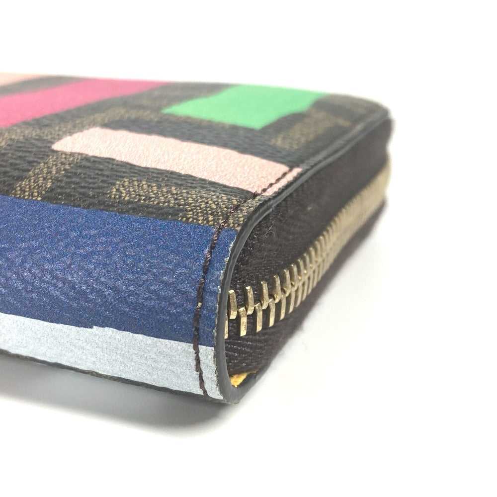 FENDI Long Wallet Purse 8M0299 PVC / Leather Brow… - image 5