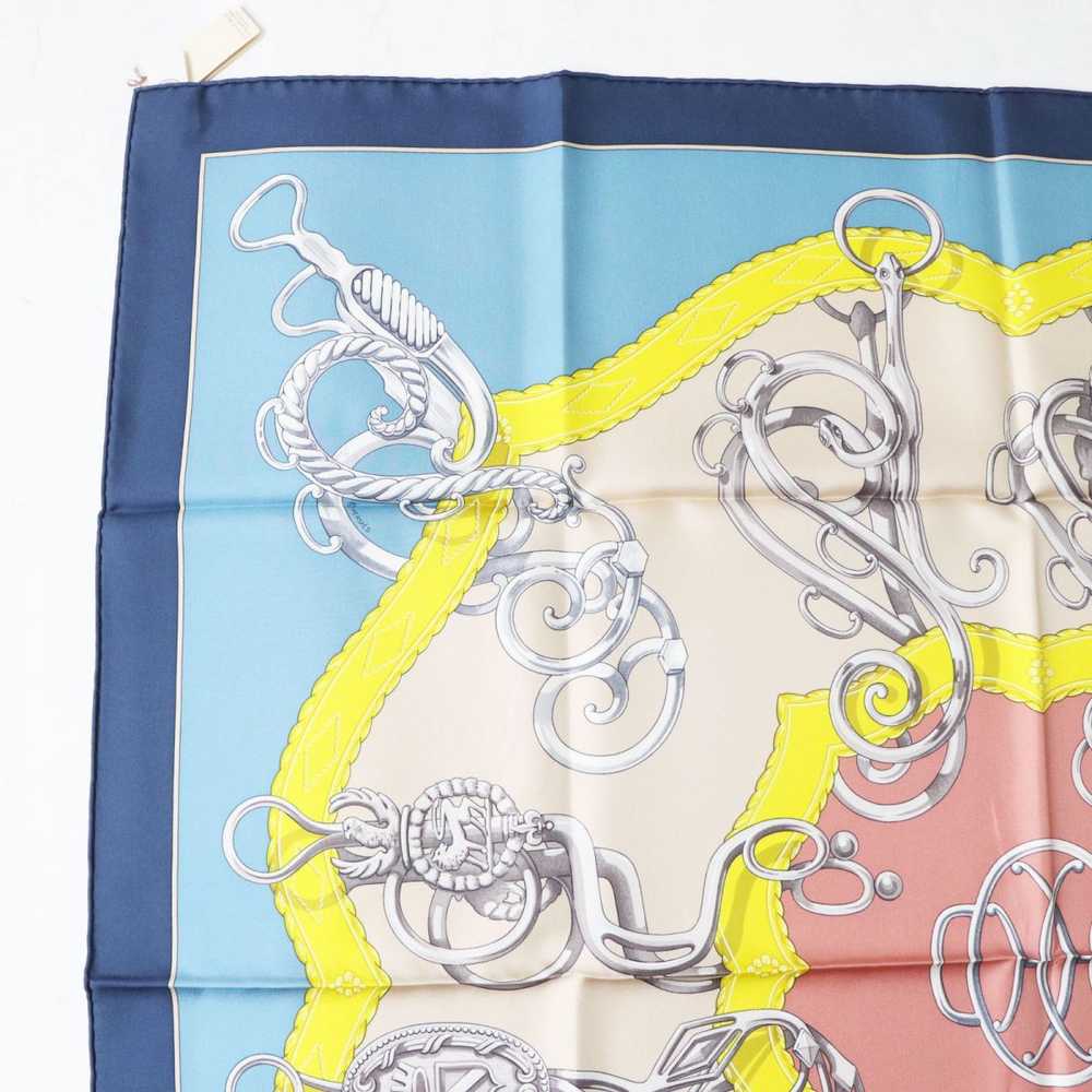 HERMES scarf silk MARINE/BLEU GLACIE Carre90 - image 4