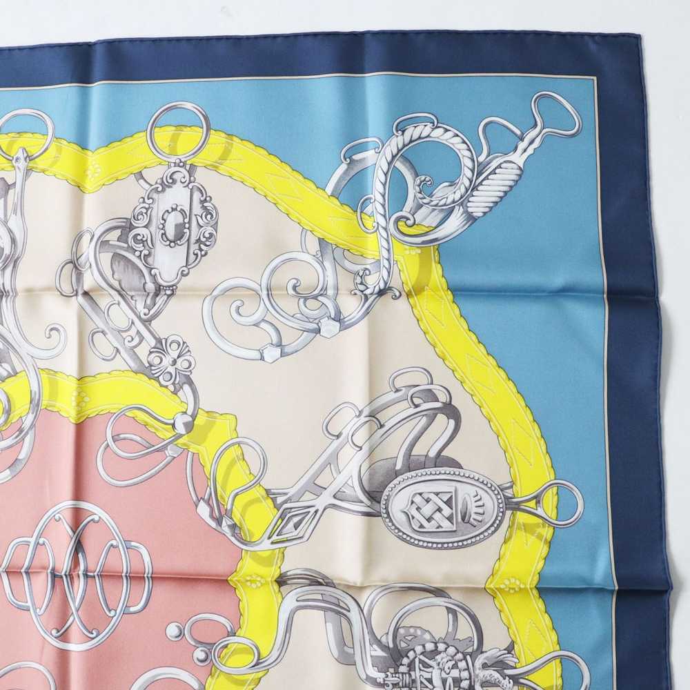 HERMES scarf silk MARINE/BLEU GLACIE Carre90 - image 5