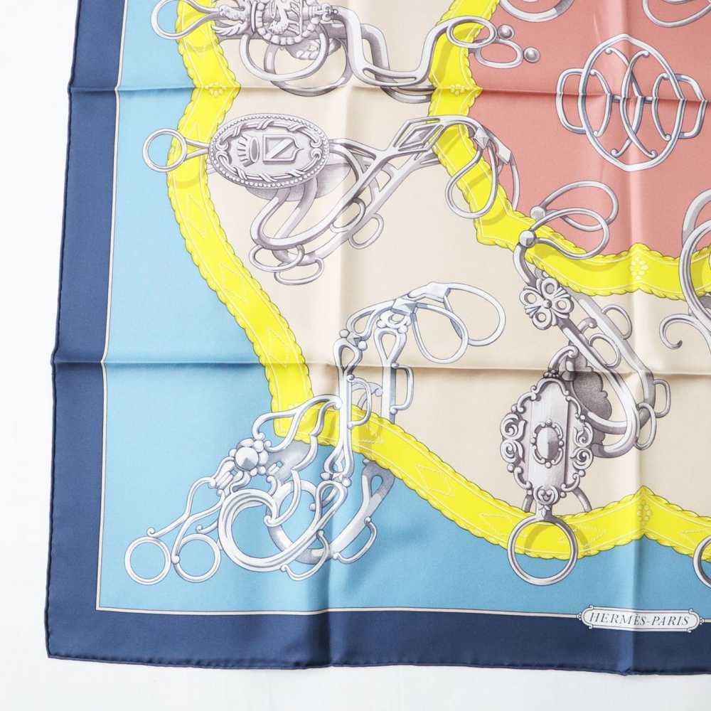 HERMES scarf silk MARINE/BLEU GLACIE Carre90 - image 6