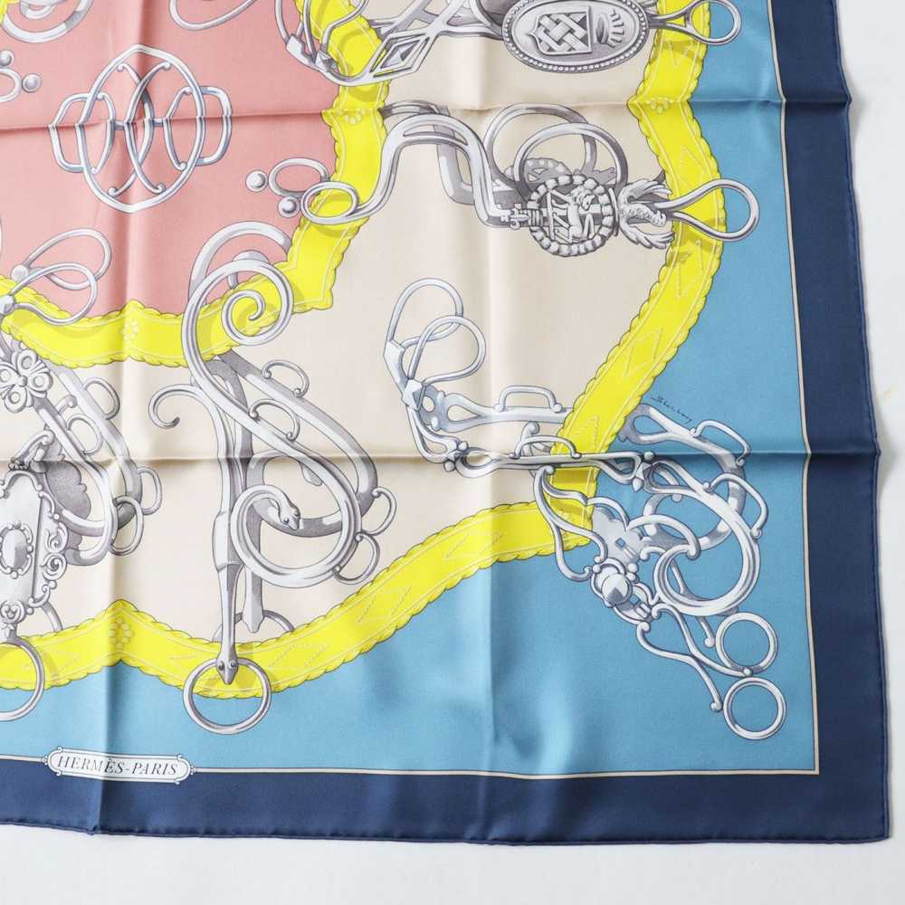 HERMES scarf silk MARINE/BLEU GLACIE Carre90 - image 7