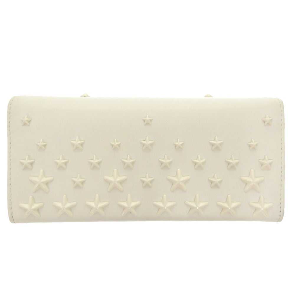 JIMMY CHOO Long Wallet Purse leather white 2 fold… - image 2