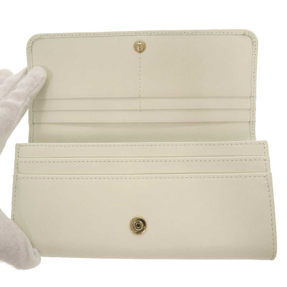 JIMMY CHOO Long Wallet Purse leather white 2 fold… - image 3