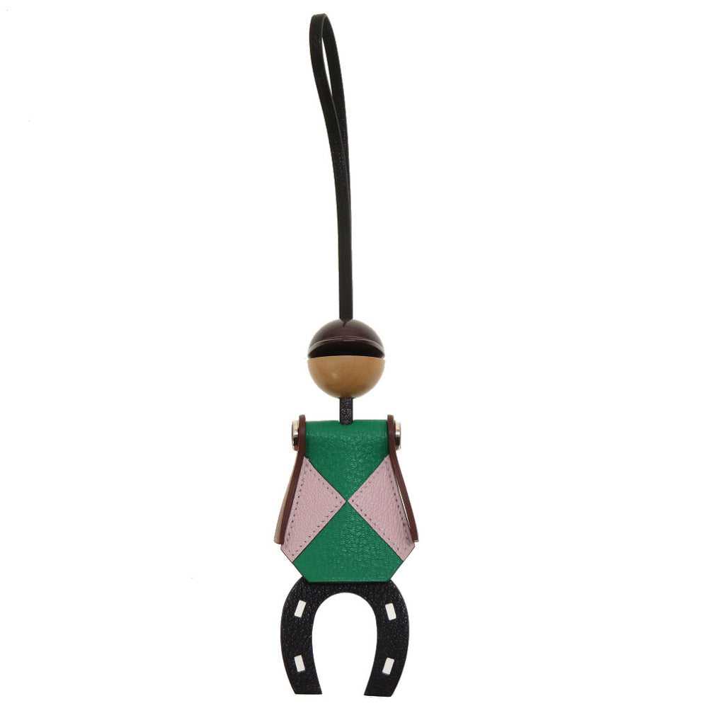 HERMES key ring Vauvarenia black Jockey bag charm… - image 1