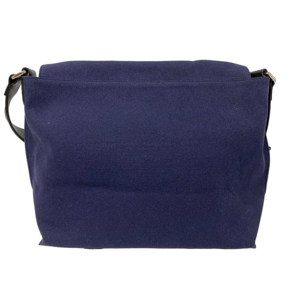 LOEWE Shoulder Bag Canvas, Leather Navy Messenger… - image 1