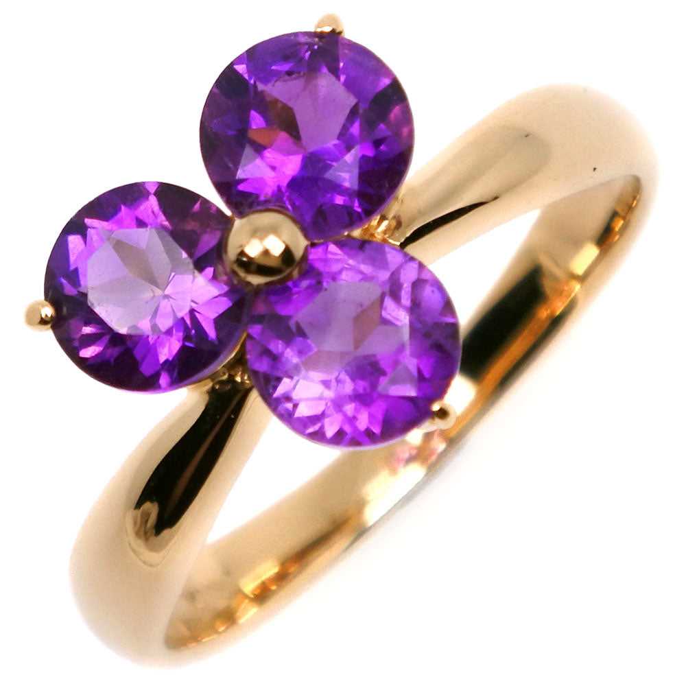 JEWELRY Ring K18 yellow gold purple flour Women U… - image 1