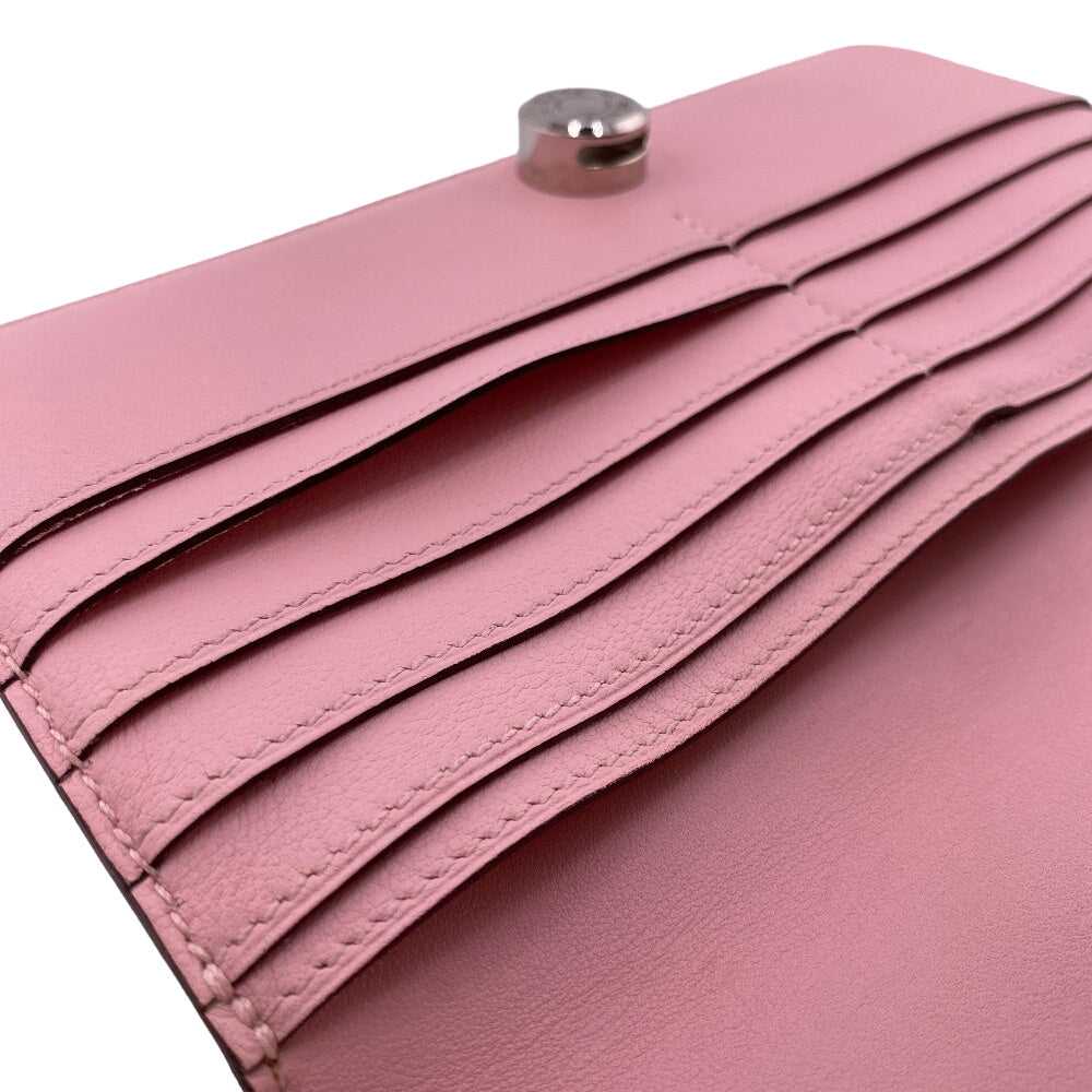 HERMES Long Wallet Purse Vaux Swift pink 2015 Dog… - image 9