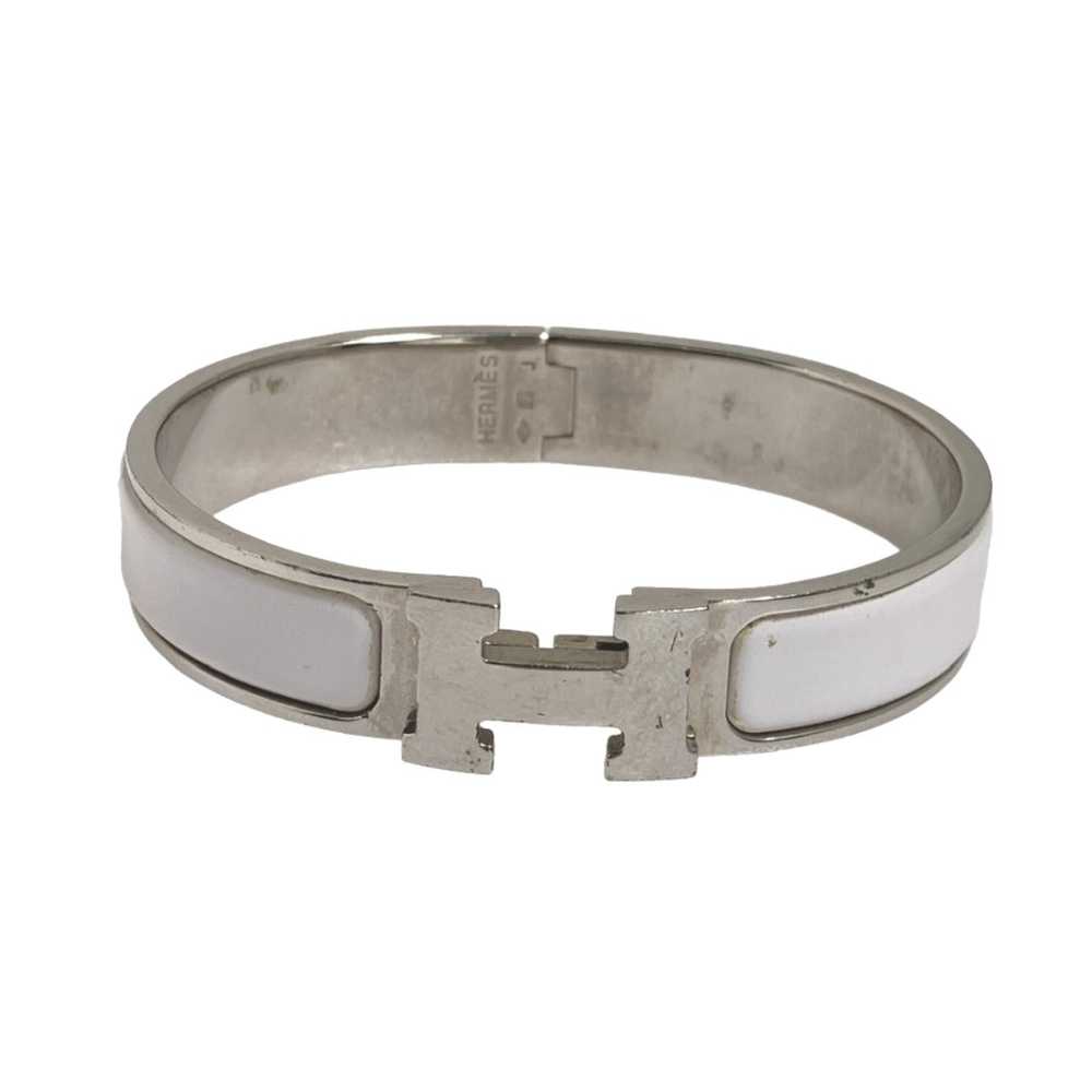 HERMES Bangle Metal, Gold Plated White x silver b… - image 1