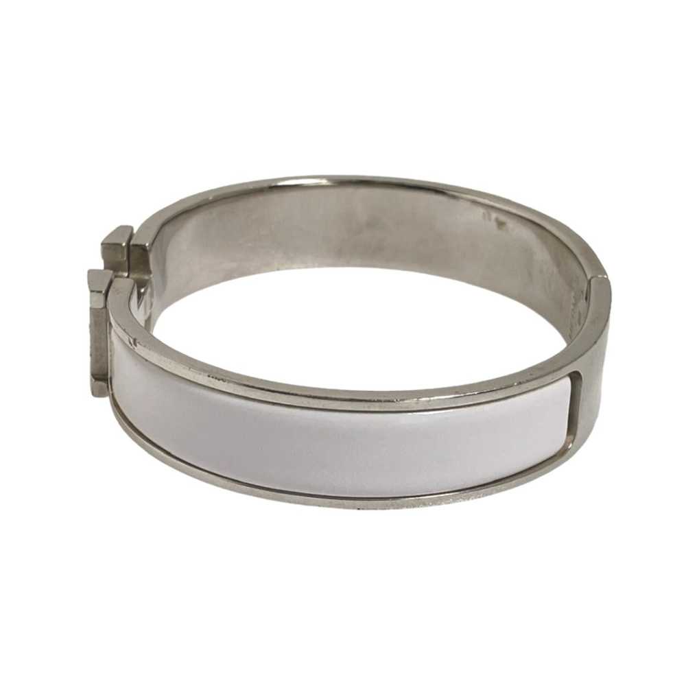 HERMES Bangle Metal, Gold Plated White x silver b… - image 4