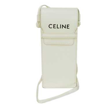 CELINE Shoulder Bag Smooth Calfskin Leather white 