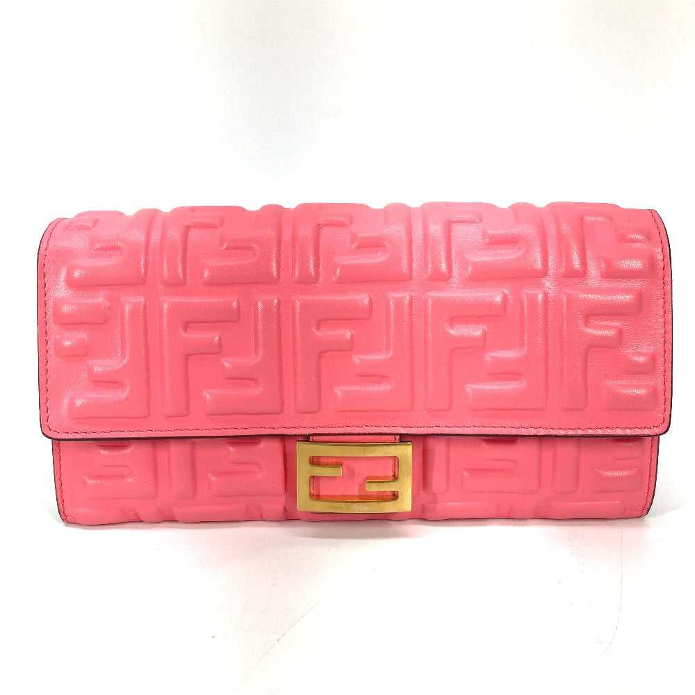 FENDI Long Wallet Purse 8M0251 leather pink Zucca… - image 1