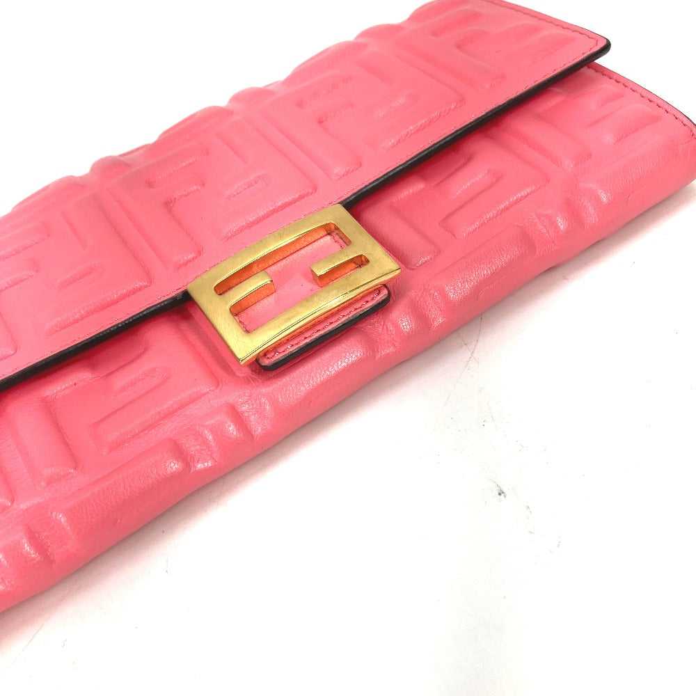 FENDI Long Wallet Purse 8M0251 leather pink Zucca… - image 4