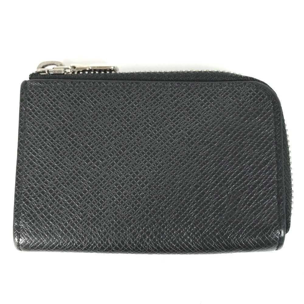 LOUIS VUITTON Coin case M63375 Taiga Leather blac… - image 1