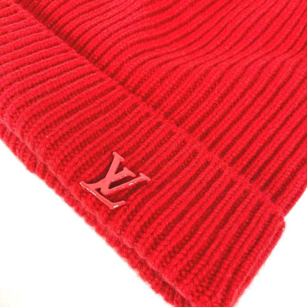 LOUIS VUITTON Knit hat MP3249 cashmere Red LV log… - image 2