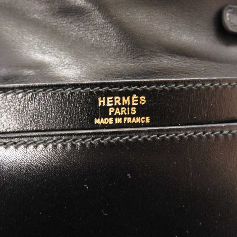 HERMES Shoulder Bag Box scarf black vintage Caden… - image 8