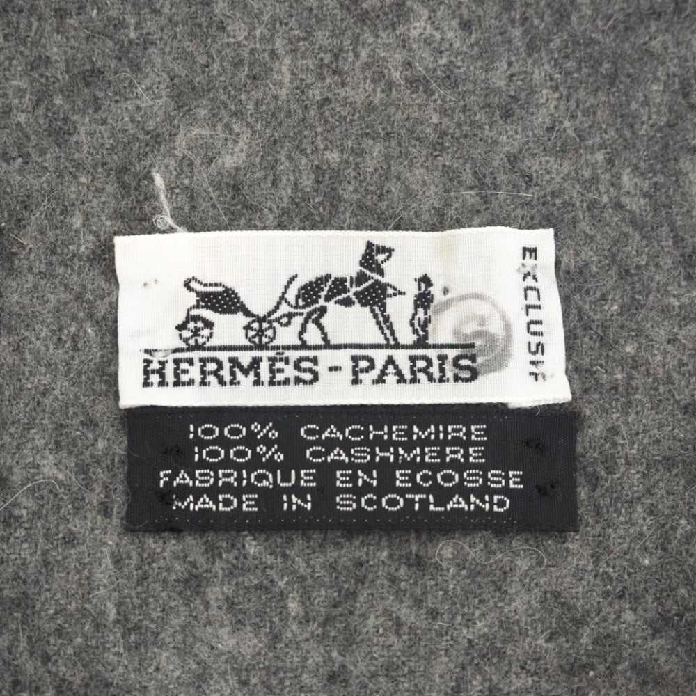 HERMES Scarf cashmere gray cashmere scarf Women U… - image 9