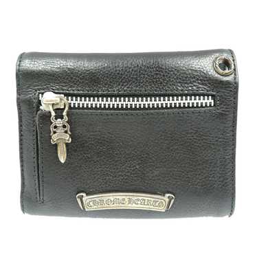 CHROME HEARTS Tri-fold wallet Leather, Silver925 … - image 1