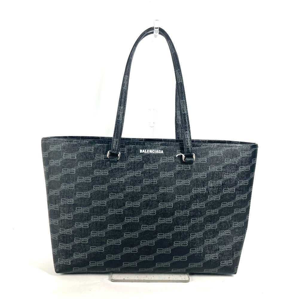 BALENCIAGA Tote Bag 702698 leather black BB Monog… - image 1