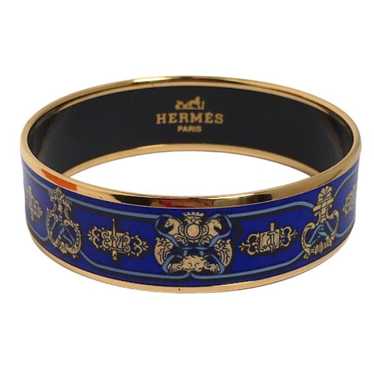 HERMES Bangle Metal, cloisonn blue Bangle Gold Pl… - image 1