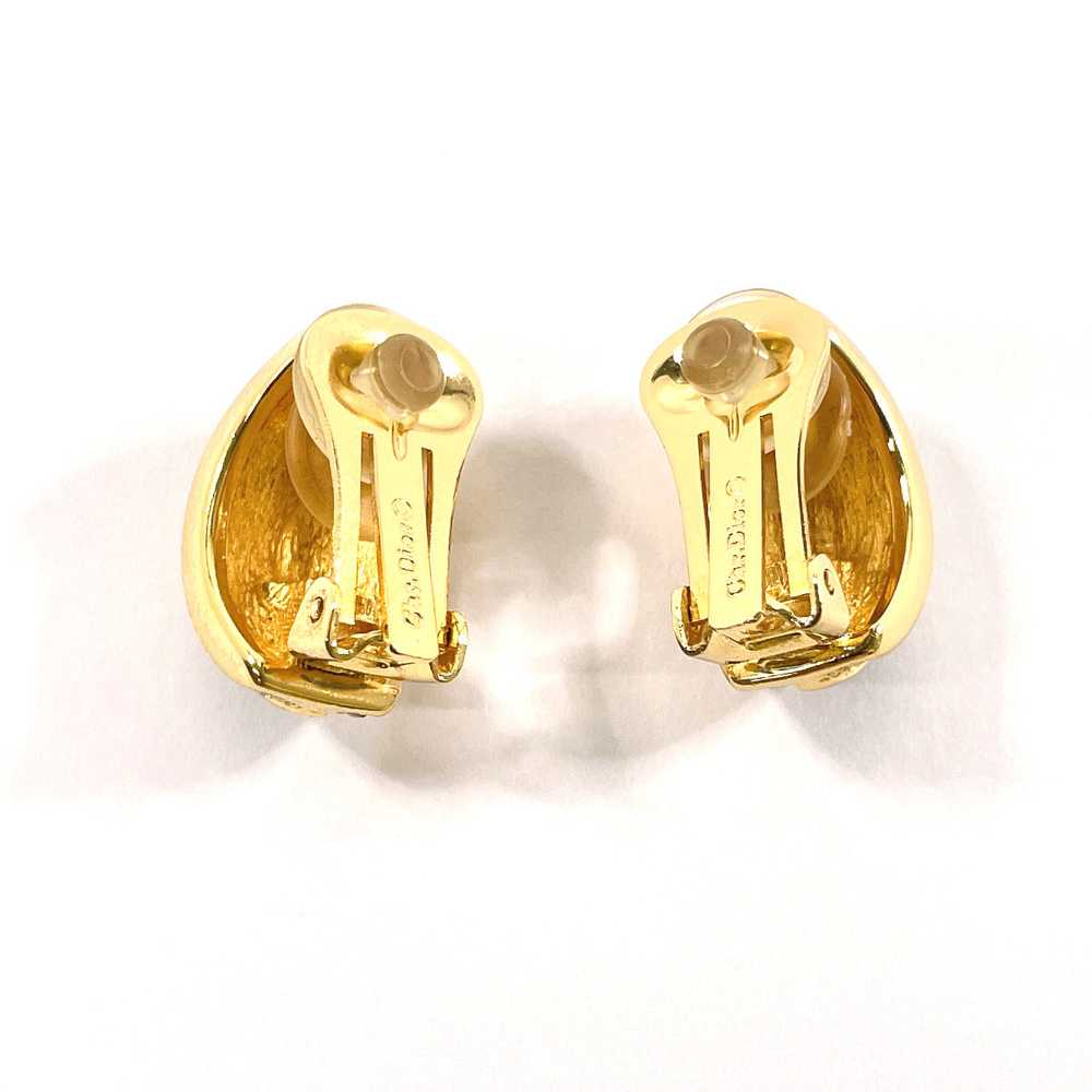 Christian Dior Earring Metal, Rhinestone gold vin… - image 2