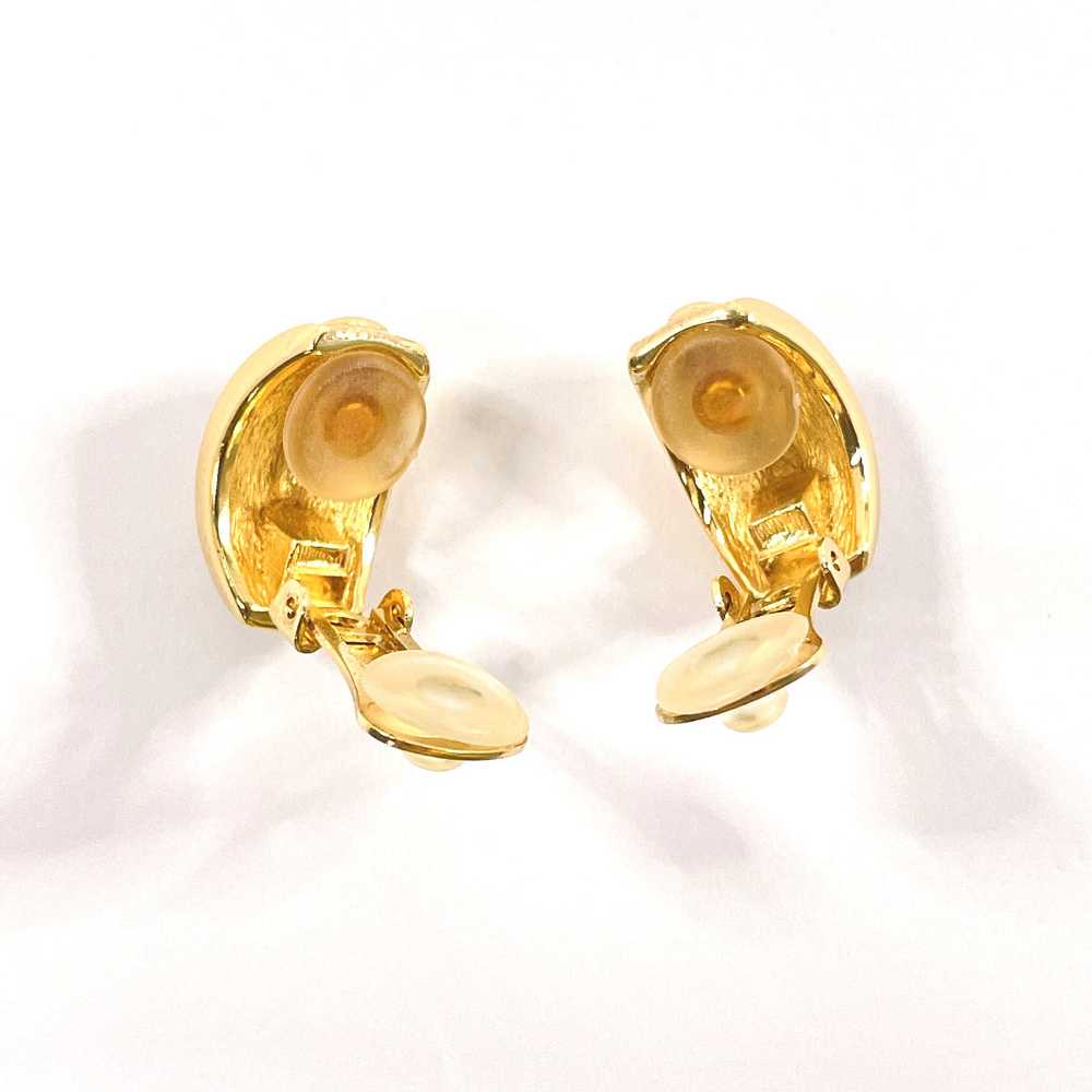 Christian Dior Earring Metal, Rhinestone gold vin… - image 3