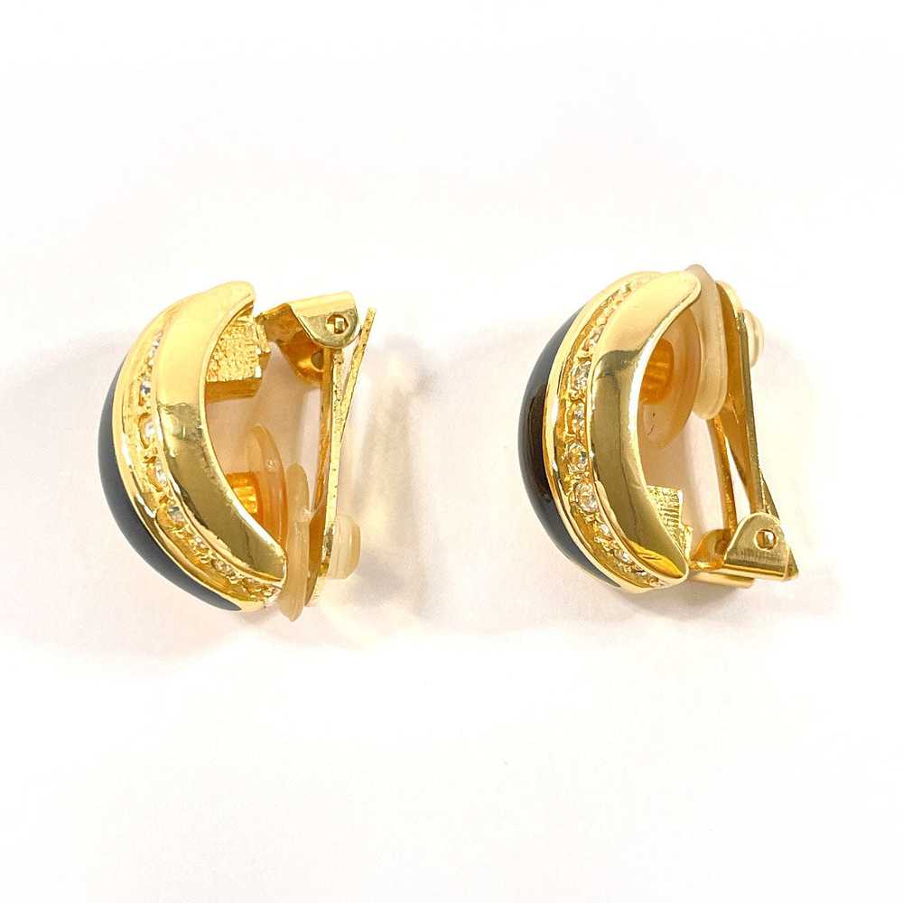 Christian Dior Earring Metal, Rhinestone gold vin… - image 4