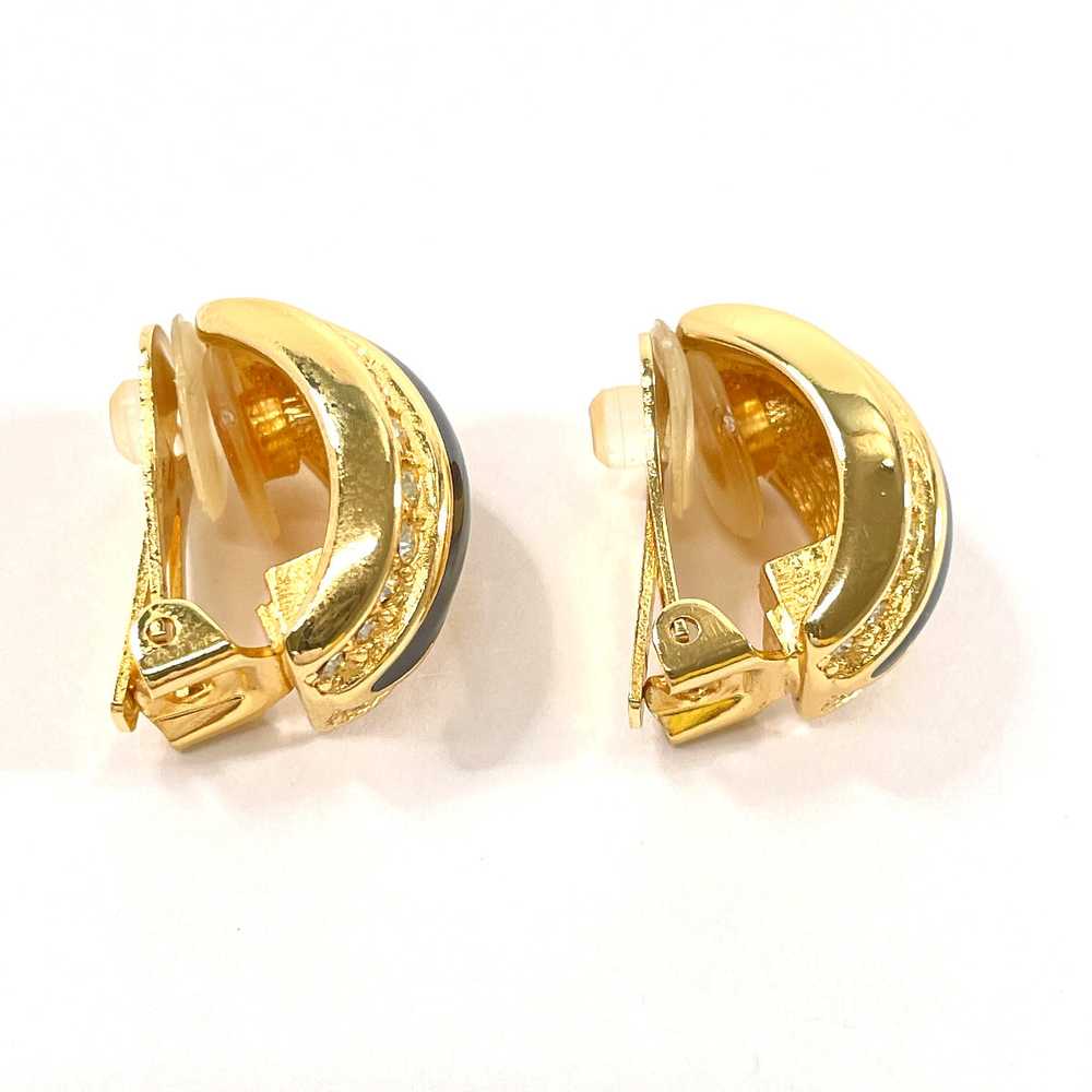 Christian Dior Earring Metal, Rhinestone gold vin… - image 5