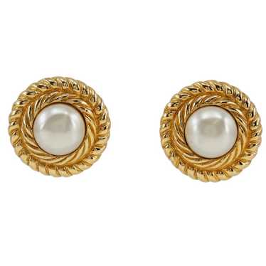 CHANEL Earring Plated Gold, Faux Pearl gold Women… - image 1