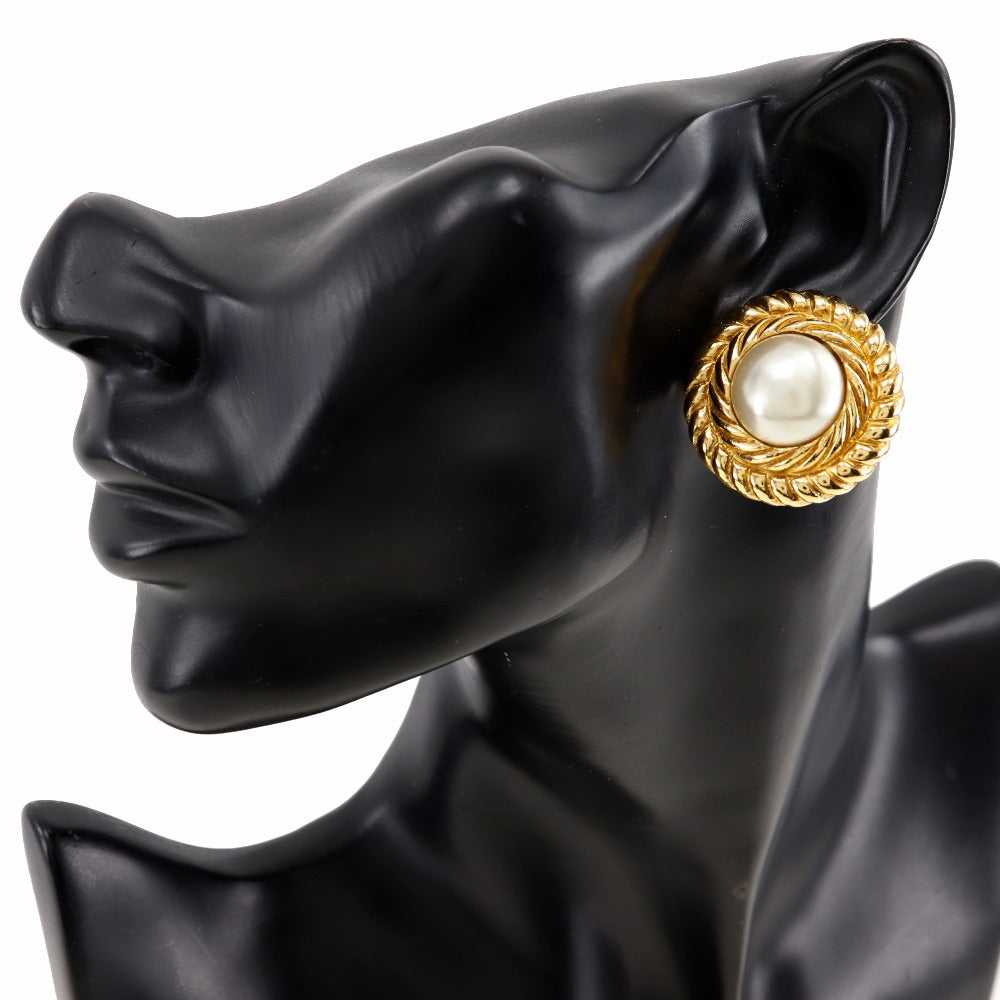 CHANEL Earring Plated Gold, Faux Pearl gold Women… - image 2