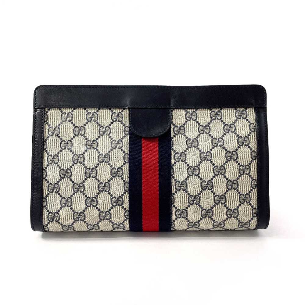 GUCCI business bag GG Supreme canvas, leather Nav… - image 1