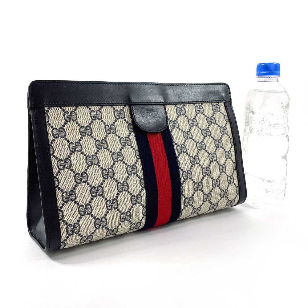 GUCCI business bag GG Supreme canvas, leather Nav… - image 2