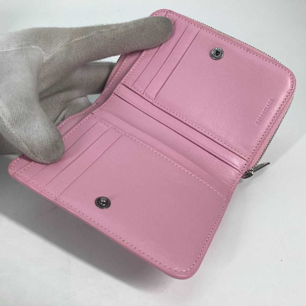 BALENCIAGA Folded wallet 674847 leather Light pin… - image 11