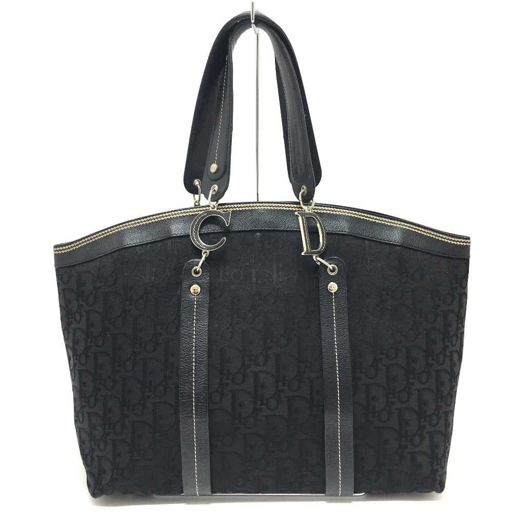 Christian Dior Tote Bag Canvas / leather black Fl… - image 2