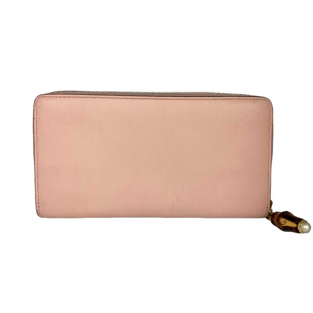 GUCCI Long Wallet Purse 453158 leather pink Zip A… - image 2