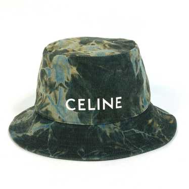 CELINE hat 2AU5B214Q cotton green Corduroy tie-dy… - image 1