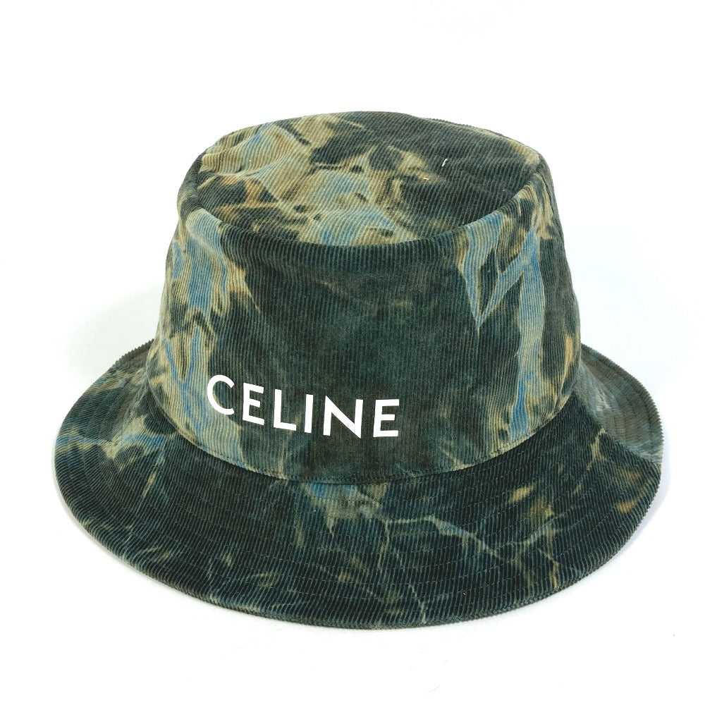 CELINE hat 2AU5B214Q cotton green Corduroy tie-dy… - image 2