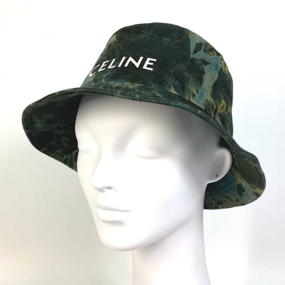 CELINE hat 2AU5B214Q cotton green Corduroy tie-dy… - image 8