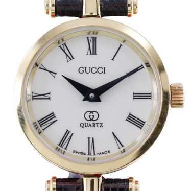 GUCCI Watches Quartz Plated Gold , Leather gold S… - image 1