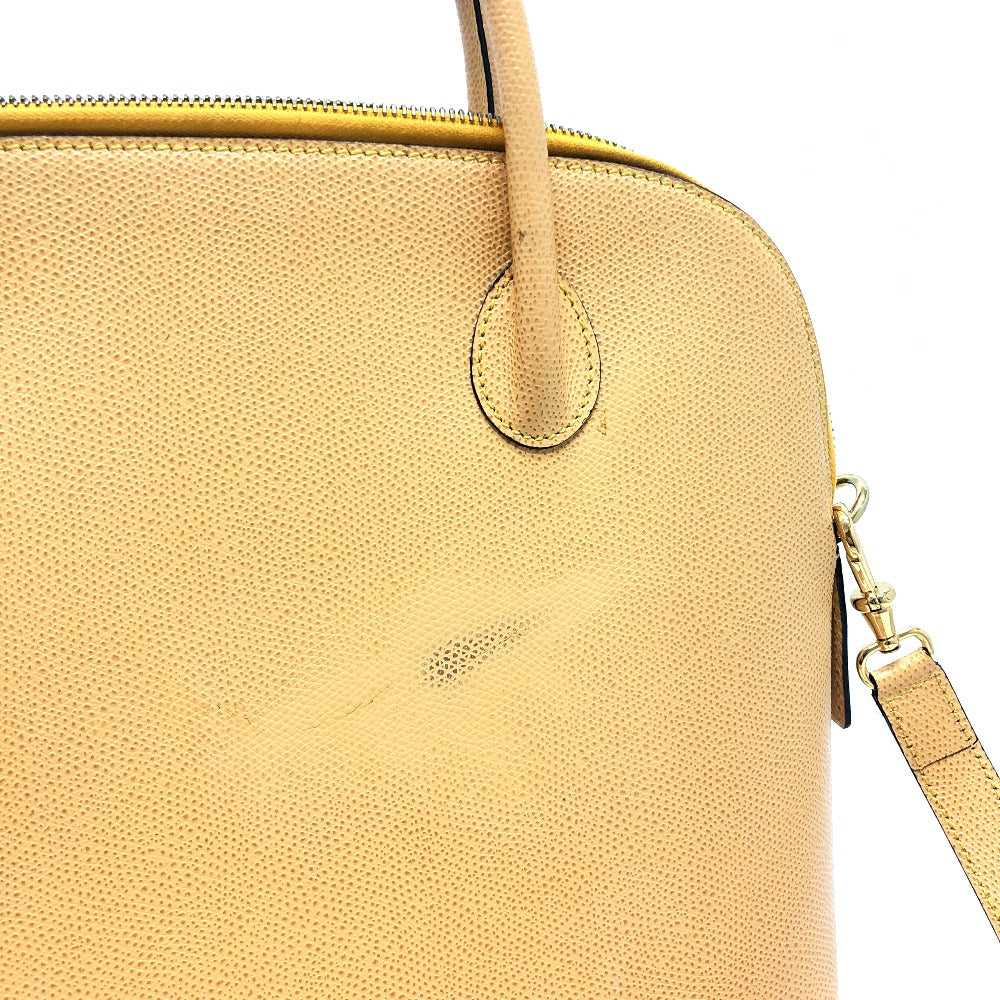 CELINE Shoulder Bag leather Yellow beige type Vin… - image 11