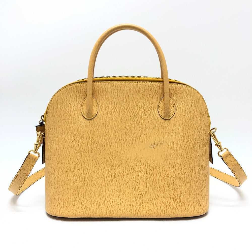 CELINE Shoulder Bag leather Yellow beige type Vin… - image 2