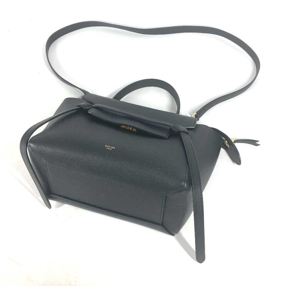 CELINE Handbag leather black Micro Tote Bag Belt … - image 10